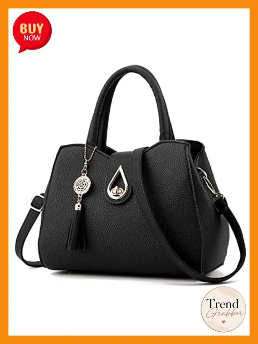 Medium Structured PU Leather Satchel Tote Handbag with Detachable Strap